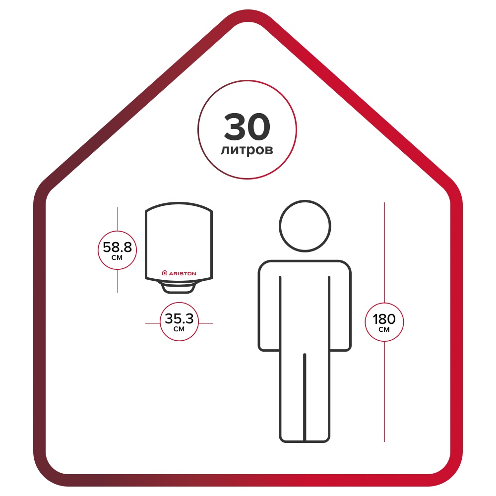 Ariston PRO1 R INOX ABS 30 V SLIM 2K 30 Литров
