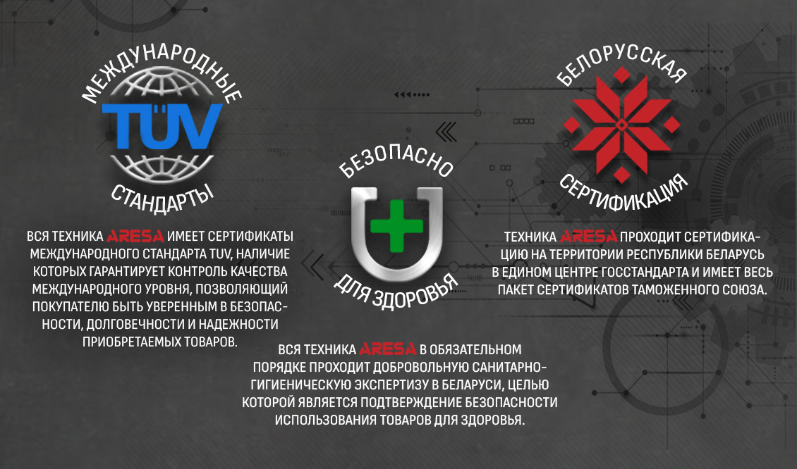 ARESA AR-1712 Международные стандарты