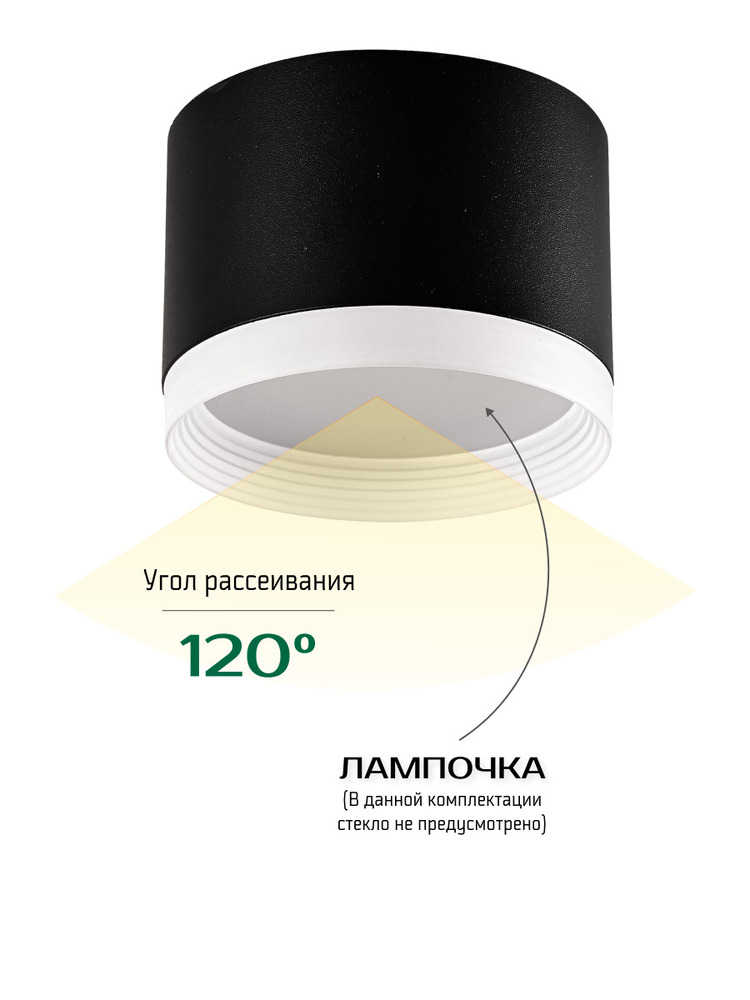 угол рассеивания 120