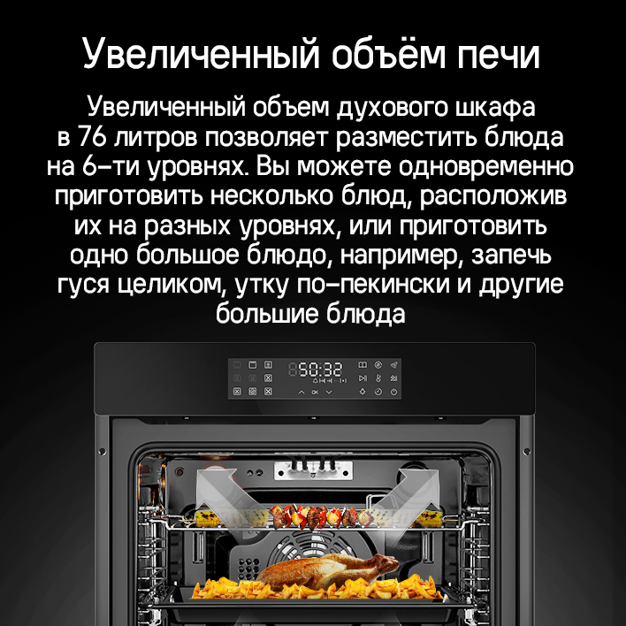 MAUNFELD EOEH7615B Объем 76 л