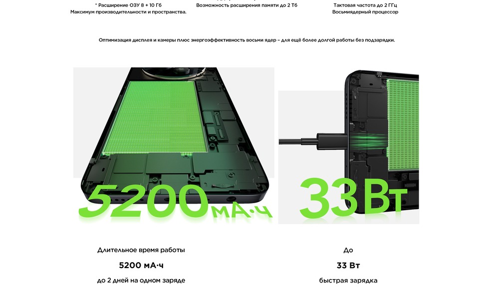 Смартфон TCL 60 NXTPAPER 8GB/512GB длительное время работы