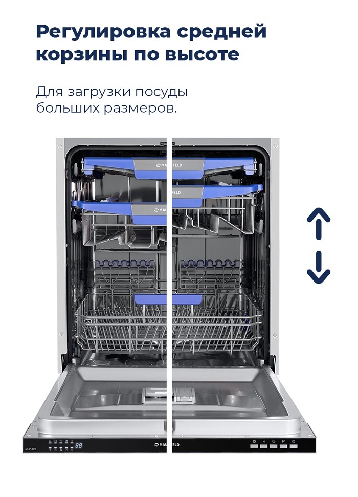 Регулировка средней корзины по высоте
