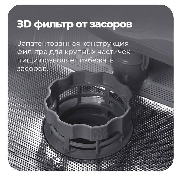 Посудомоечная машина MAUNFELD MLP-12IMR 3D фильтр от засоров