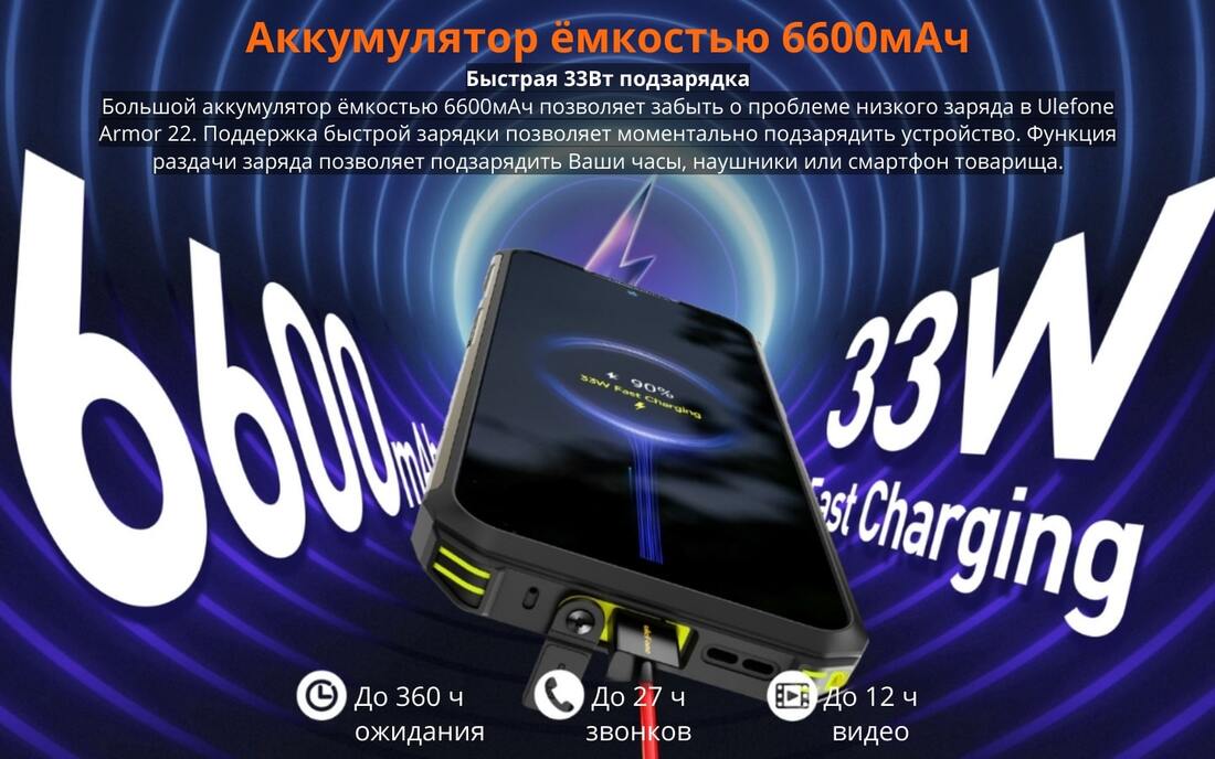 аккумулятор емкость 6600мАч