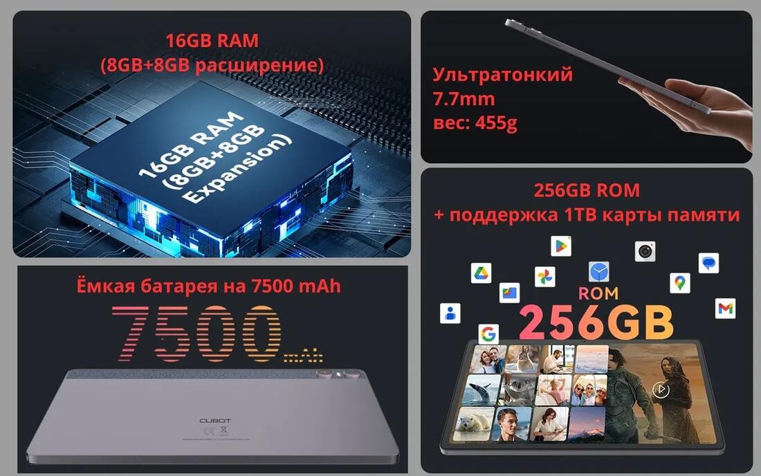 Планшет Cubot TAB 50 8GB/128GB  ультратонкий