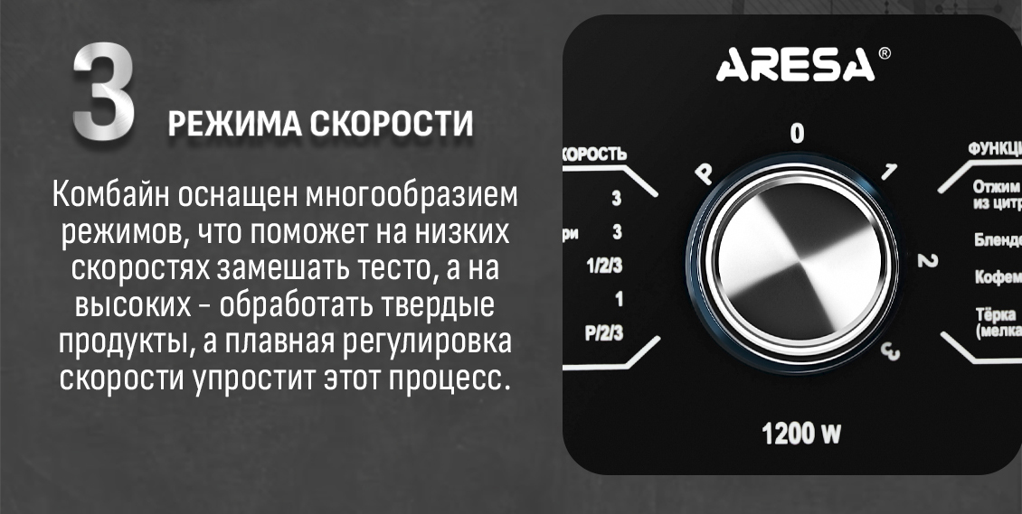 ARESA AR-1715 3 режима скорости