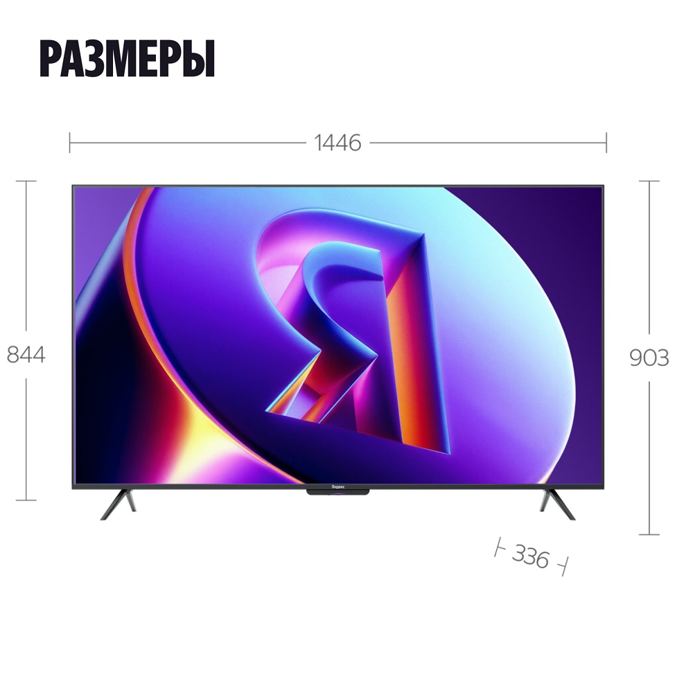 Яндекс ТВ Станция Про MiniLED Размеры 65"