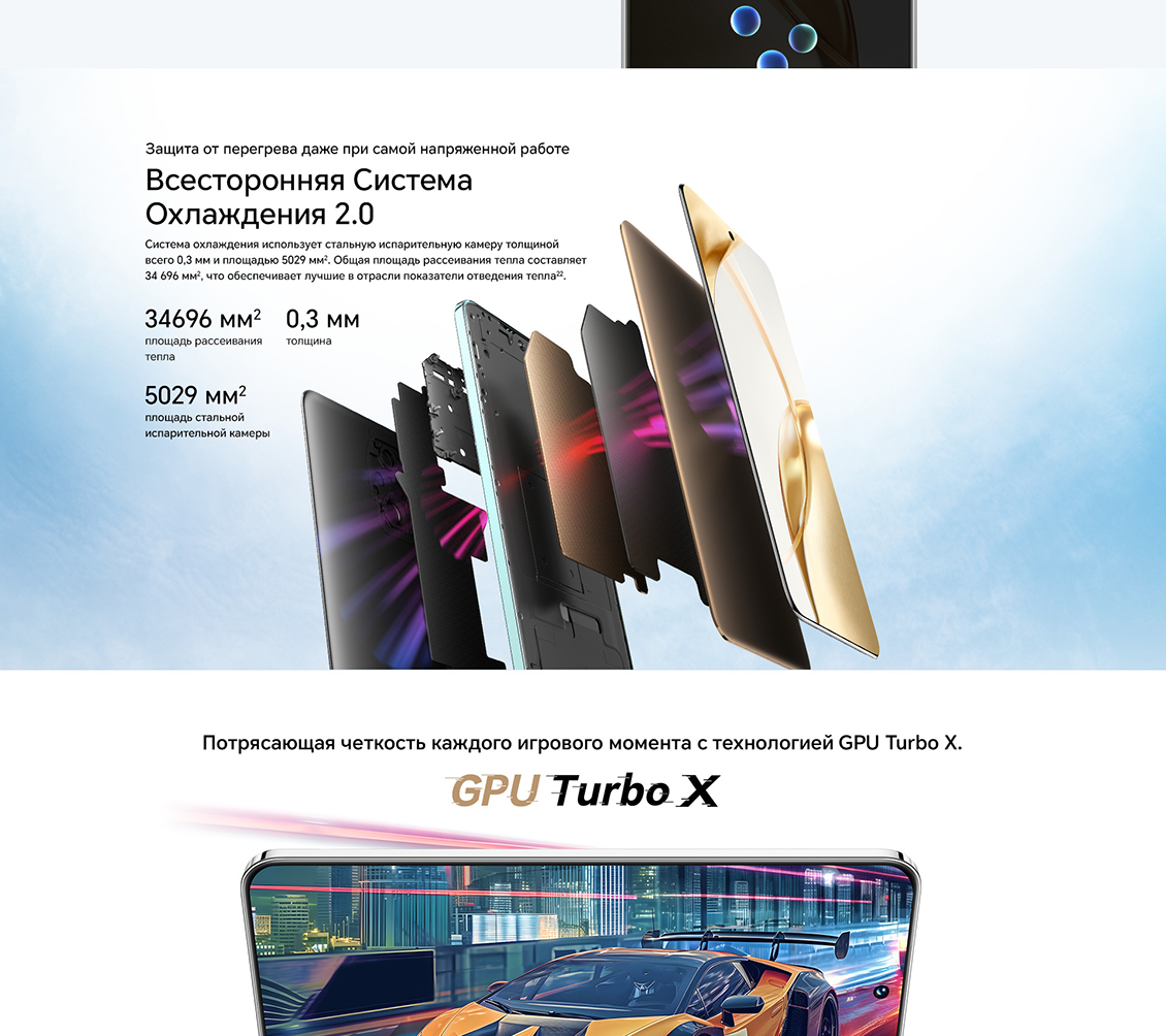 Honor 200 Всесторонняя система охлаждения 2.0