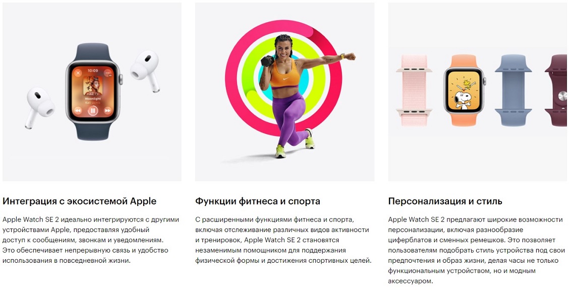 Apple Watch Series SE 2023 Функции фитнеса