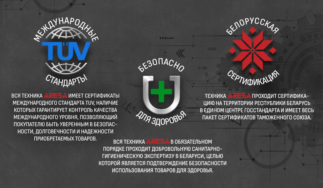 Aresa AR-4703 Международные стандарты