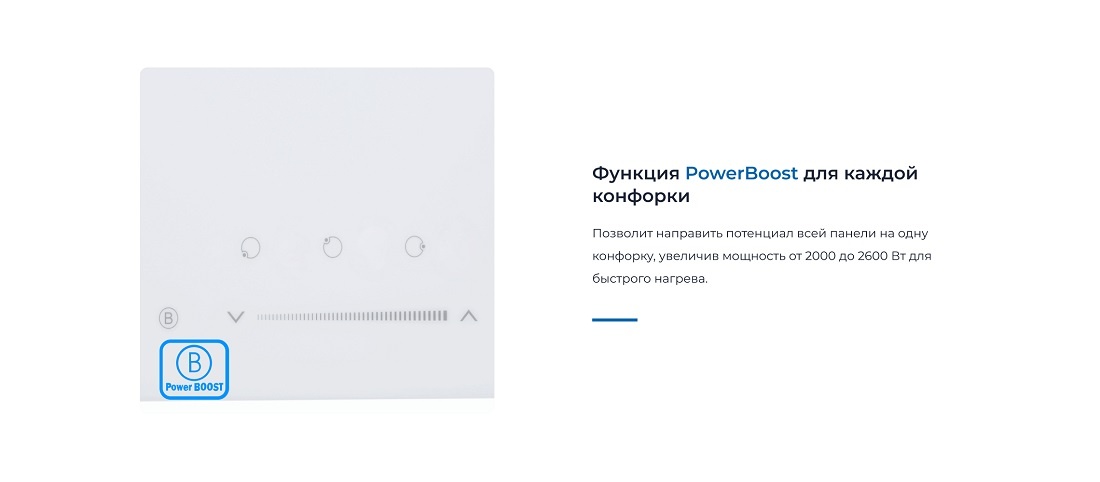 ZUGEL ZIH453W Функция PowerBoost для каждой конфорки