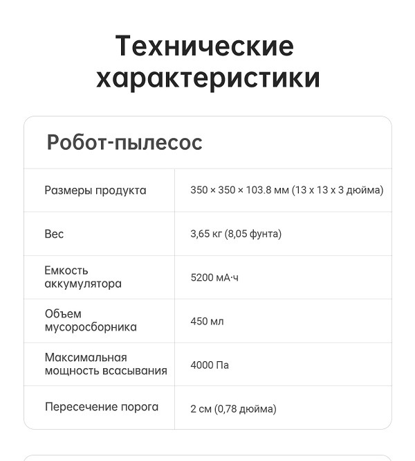 Технические характеристики