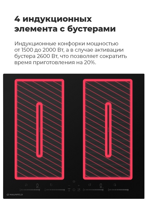 MAUNFELD EVI.594.FL2(S) 4 индукционных элемента с бустерами