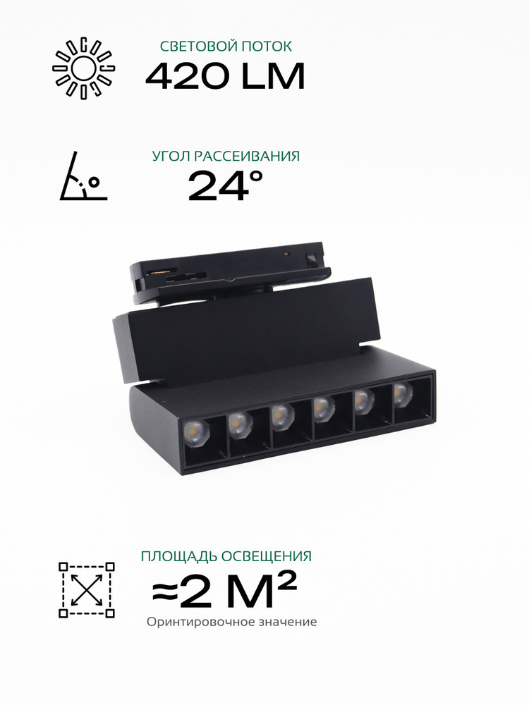 Светильник светодиодный трековый TRUENERGY 24032  угол рассеивания 24