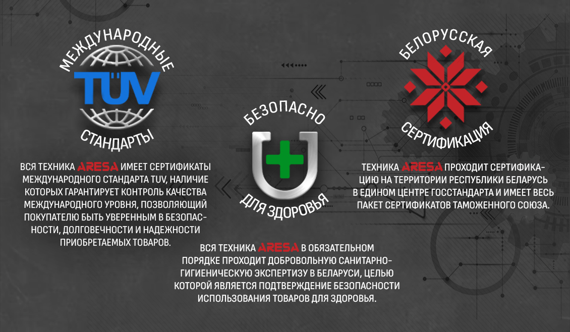 Aresa AR-4704 Международные стандарты