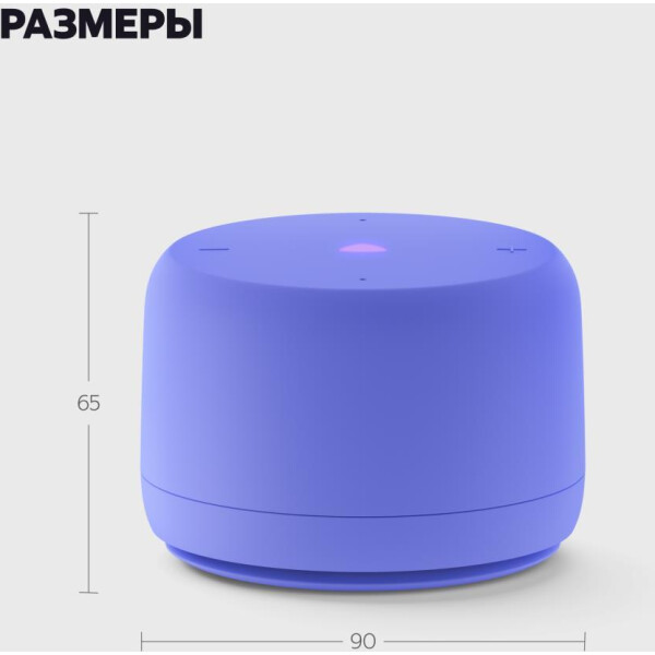Умная колонка Яндекс.Станция Лайт 2 без часов (YNDX-00028VIO) фиолетовый Размеры