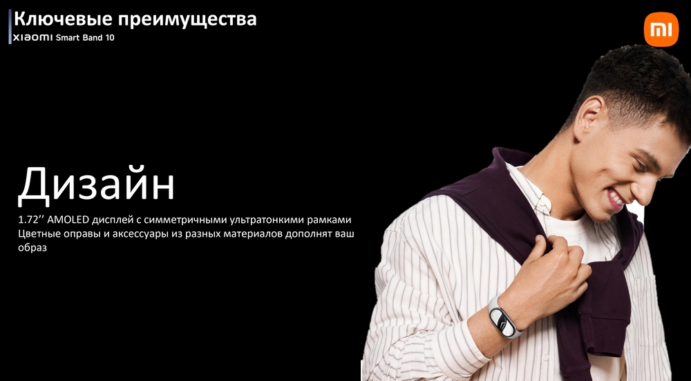 Смарт-часы Xiaomi Smart Band 10 дизайн