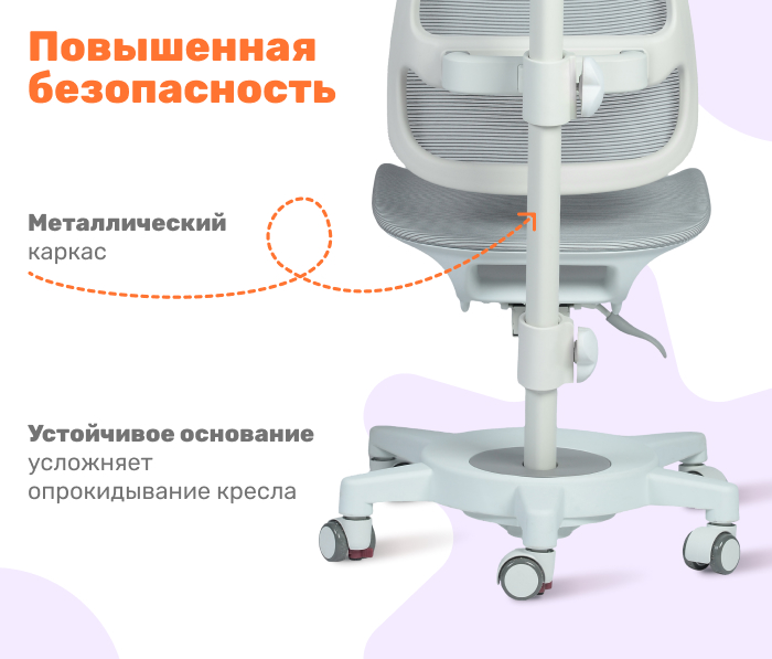 Детское кресло YOKA YC-5 Sally (серый) повышенная безопасность