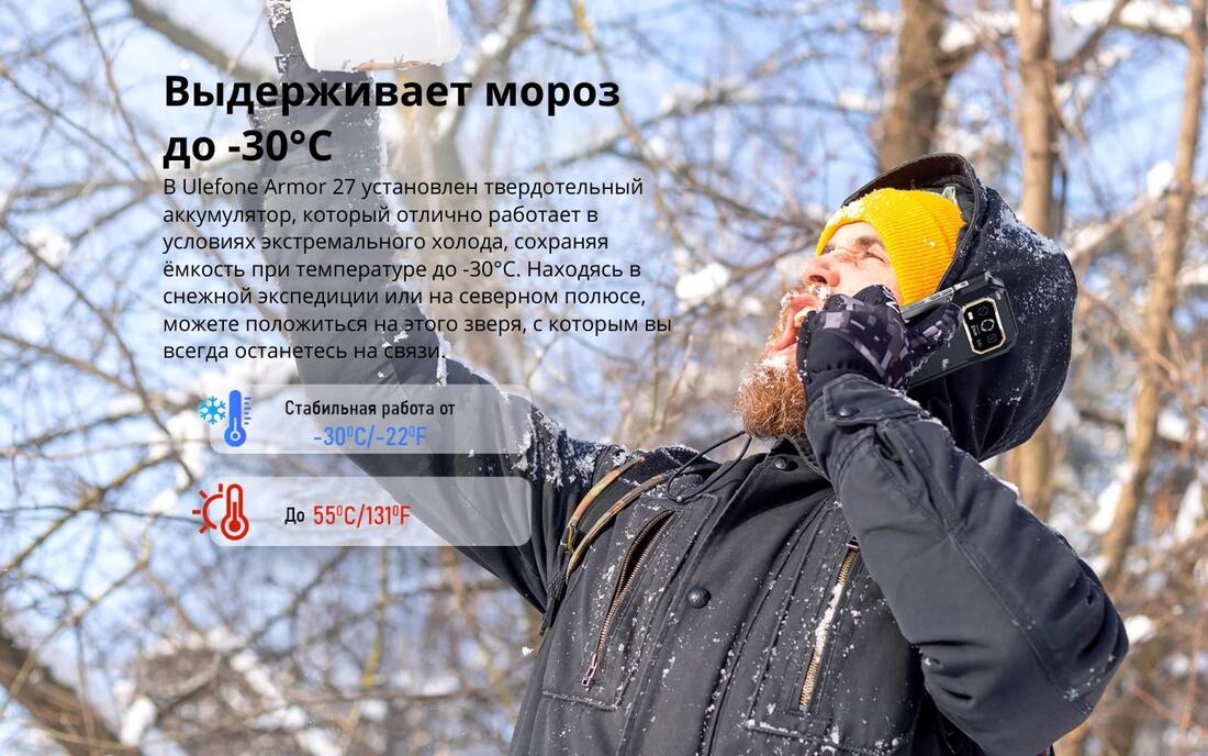 Выдерживает мороз до -30гр