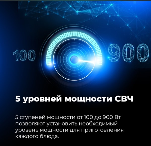 5 уровней мощности СВЧ