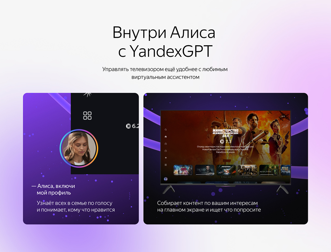 Яндекс ТВ Станция Бейсик с Алисой Внутри Алиса с YandexGPT