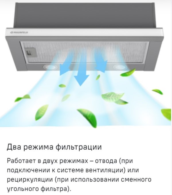 MAUNFELD VSQ 60 Отвод и рециркуляция