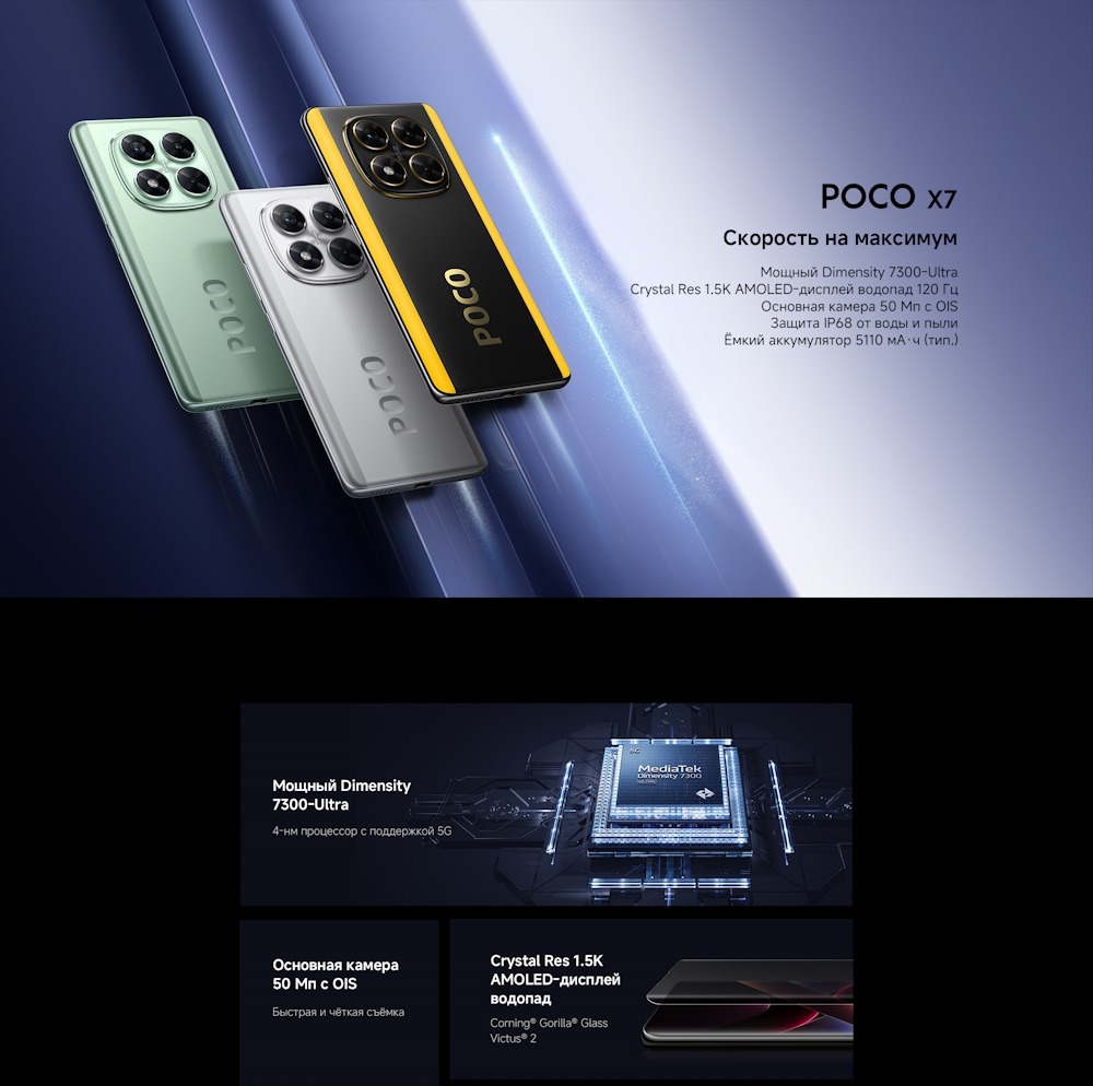POCO X7 Основная камера 50 Мп