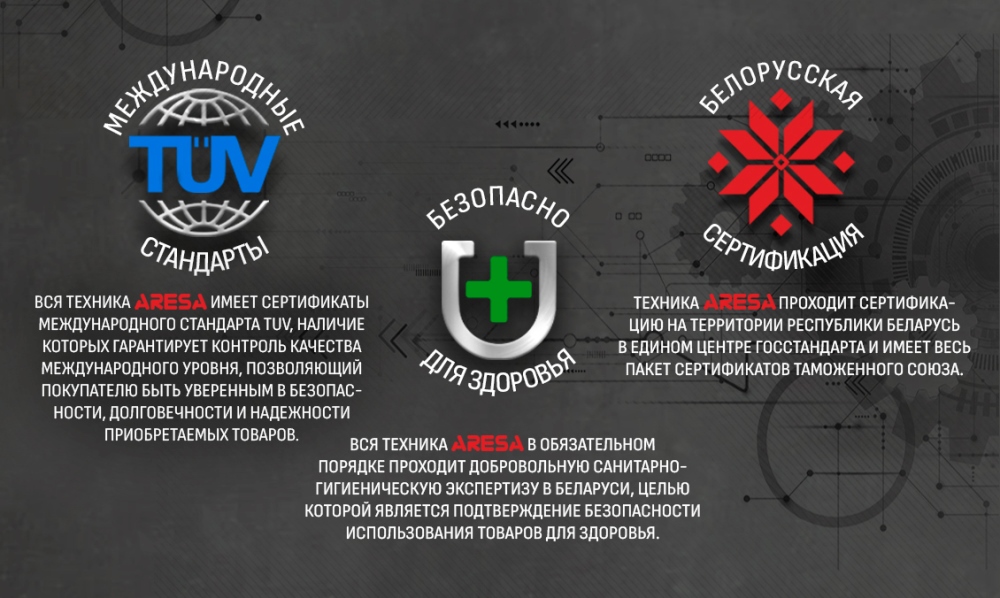 ARESA AR-1127 Международные стандарты