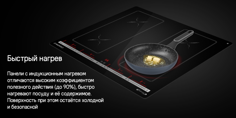 MAUNFELD CVI594SB2BKA Inverter Быстрый нагрев