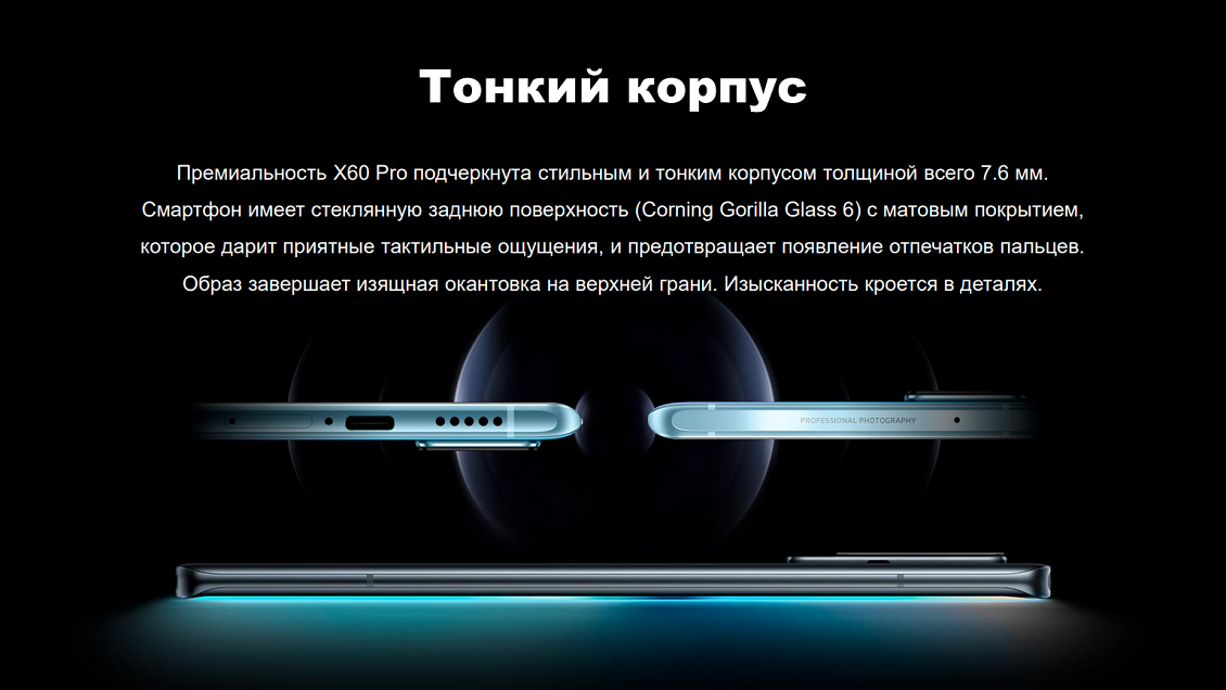 VIVO X60 Pro Тонкий корпус