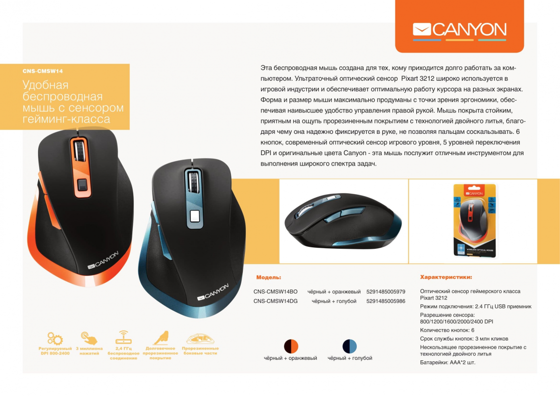 Мышь Canyon CNS-CMSW14