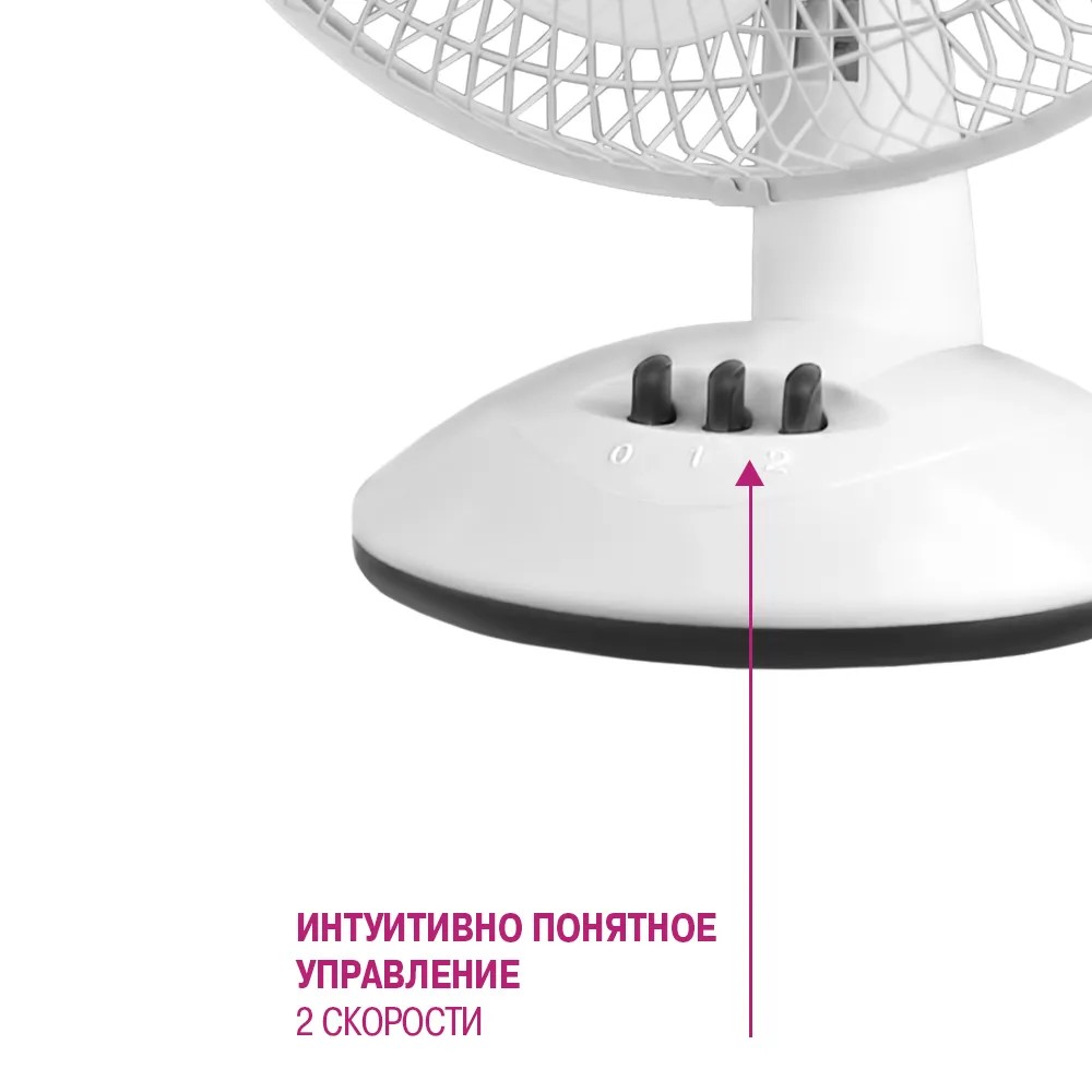 Вентилятор настольный MAXWELL MW-3547 W Регулировка скорости