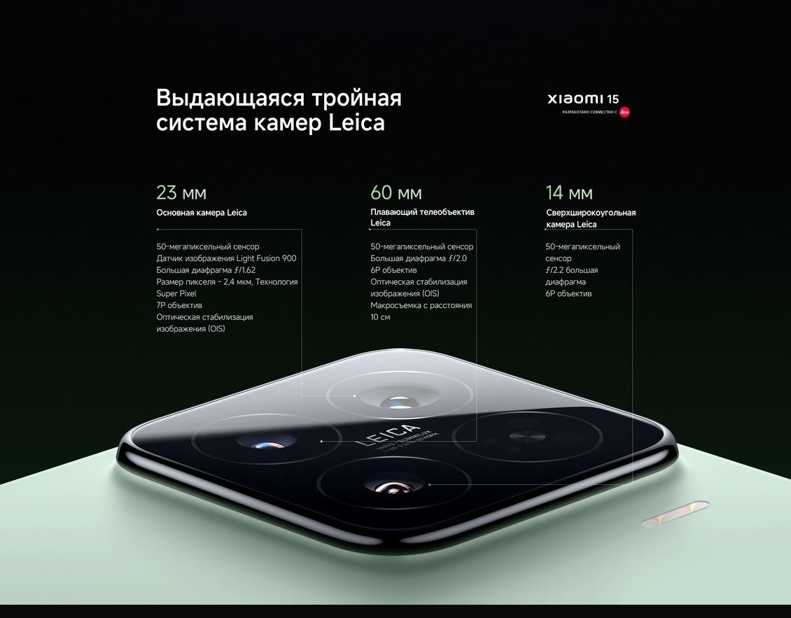 Смартфон Xiaomi 15 12GB/512GB выдающаяся тройная система камер