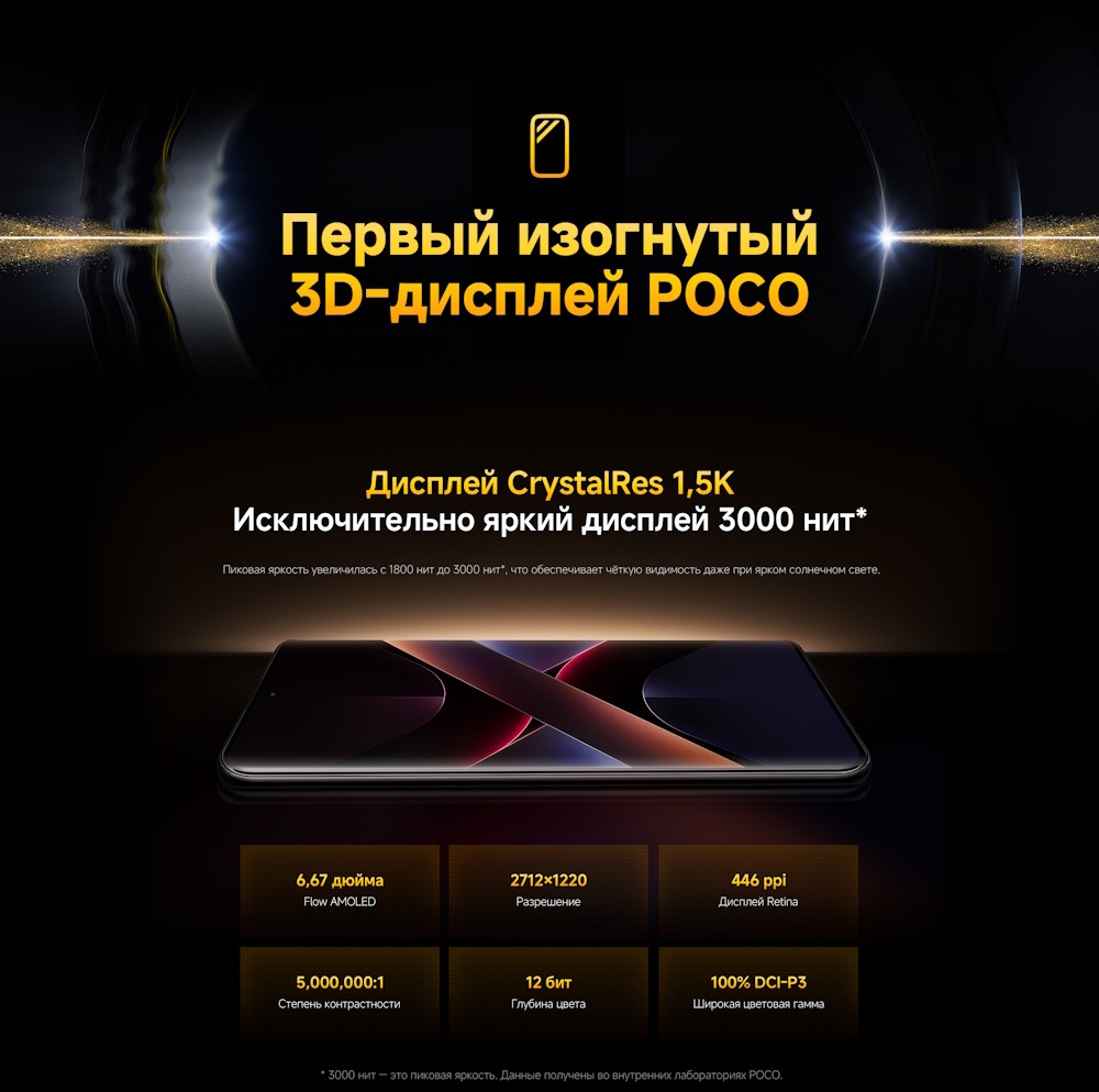 POCO X7 Изогнутый дисплей