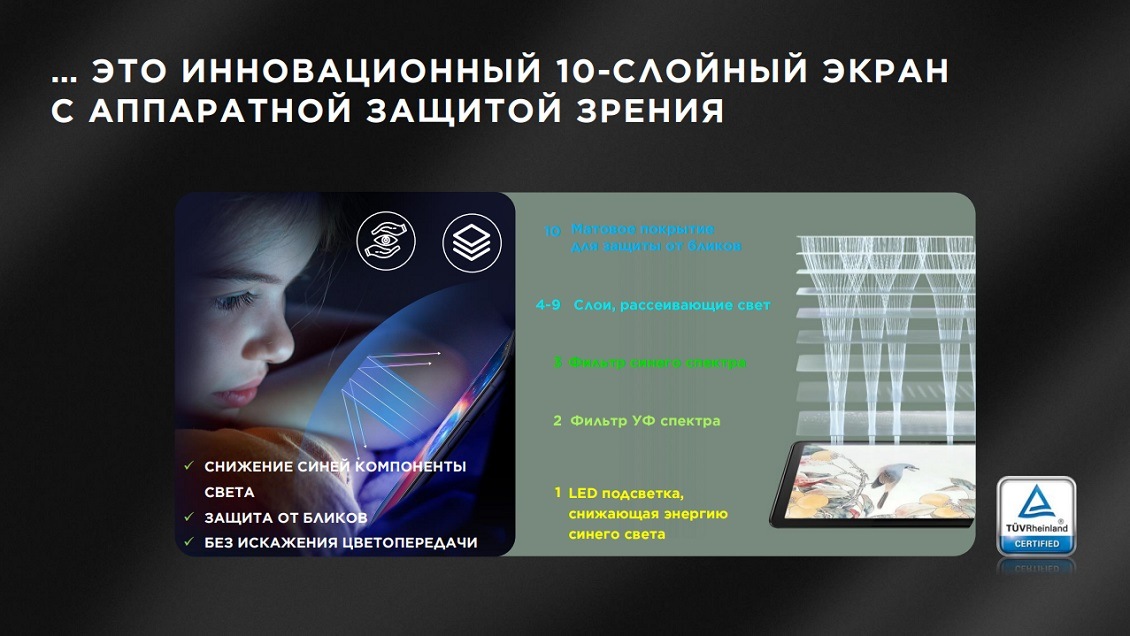 TCL NXTPAPER 12 Pro Инновационный 10-слойный экран с аппаратной защитой зрения