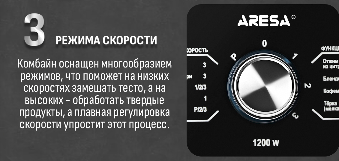 ARESA AR-1712 3 режима скорости