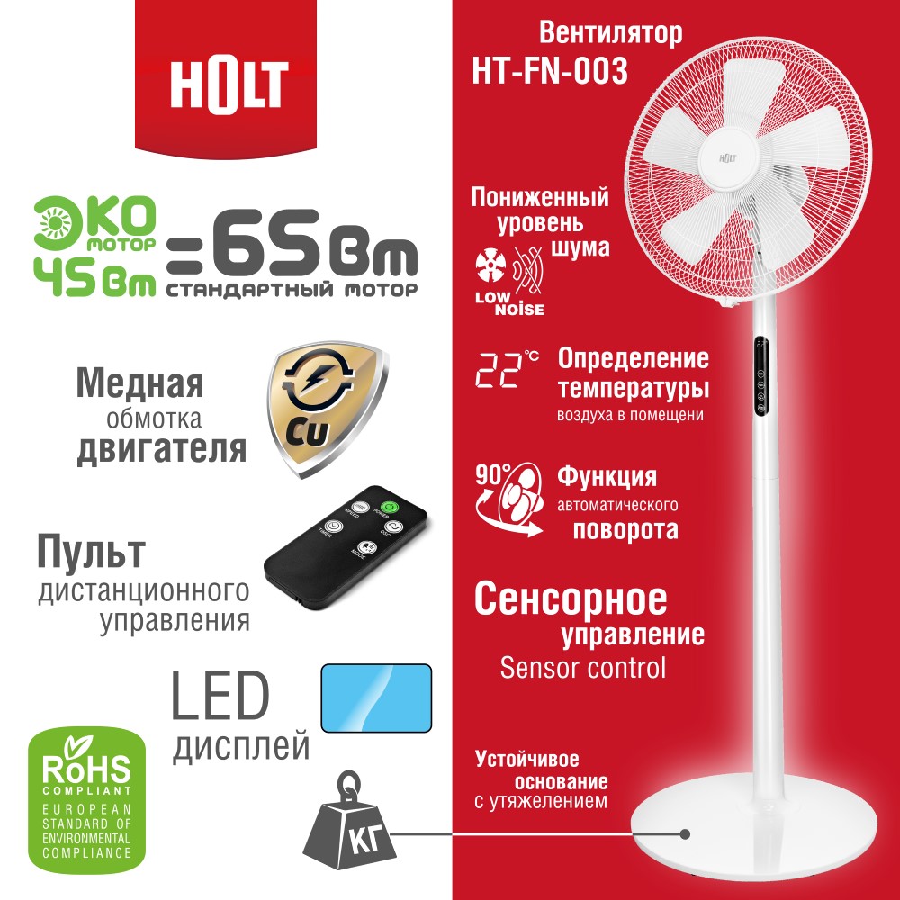 Вентилятор HOLT HT-FN-003 Краткие характеристики