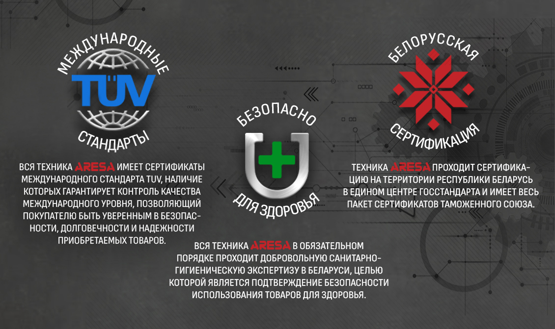 Aresa AR-1709 Международные стандарты