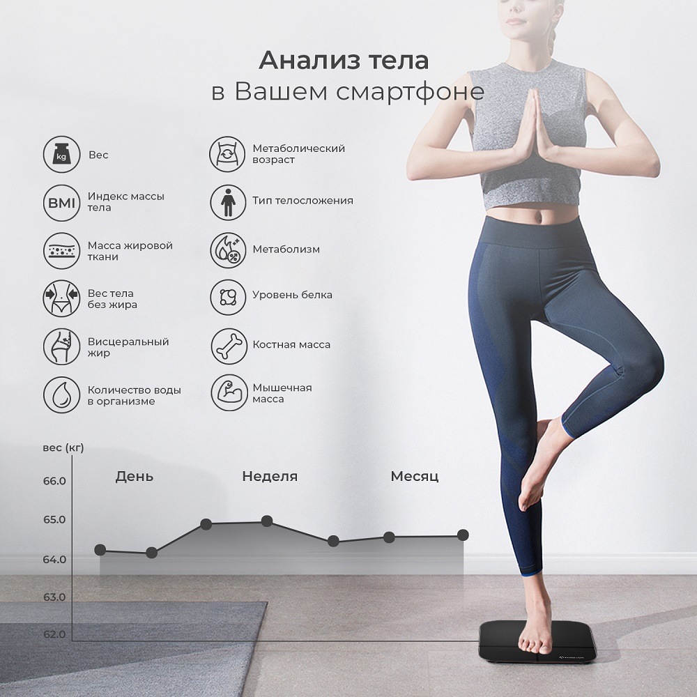 EVOLUTION BTF03 черный Анализ тела в Вашем смартфоне