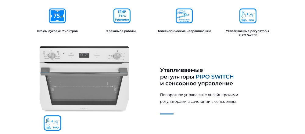 ZUGEL ZOE602W Сенсорное управление