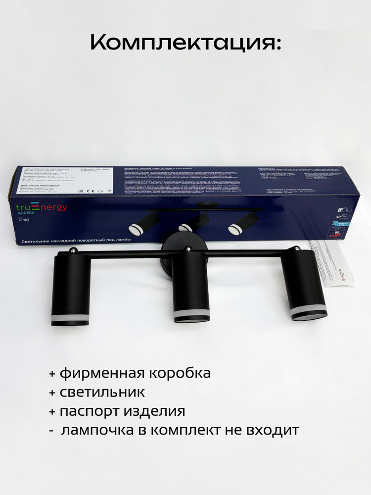 Светильник накладной поворотный TRUENERGY 21463  комлпектация