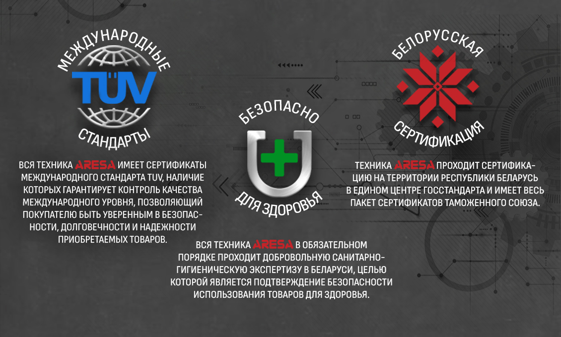 ARESA AR-1715 Международные стандарты