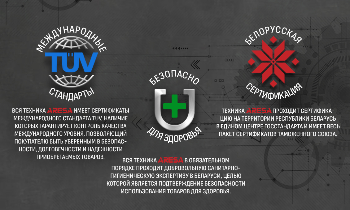 Aresa AR-2406 Международные стандарты