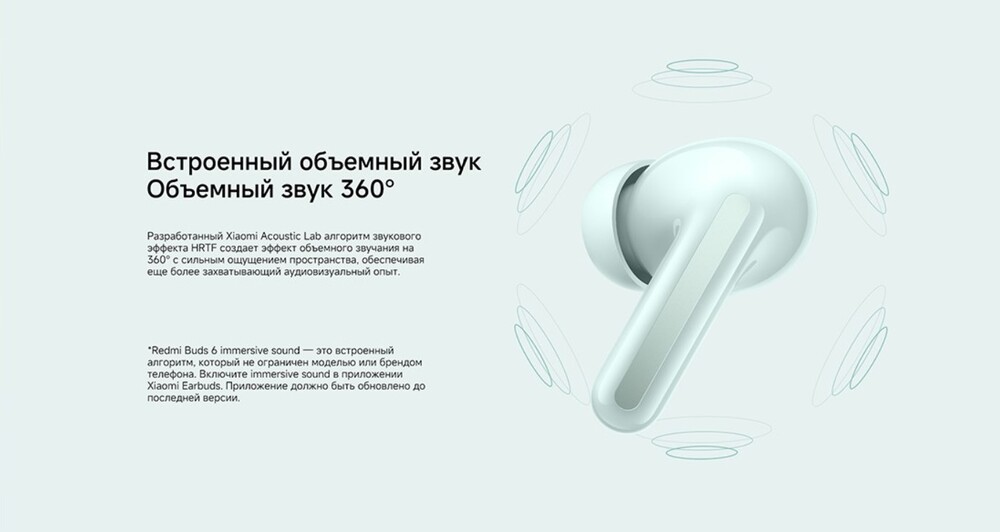 Наушники Xiaomi Redmi Buds 6 объемный звук 360