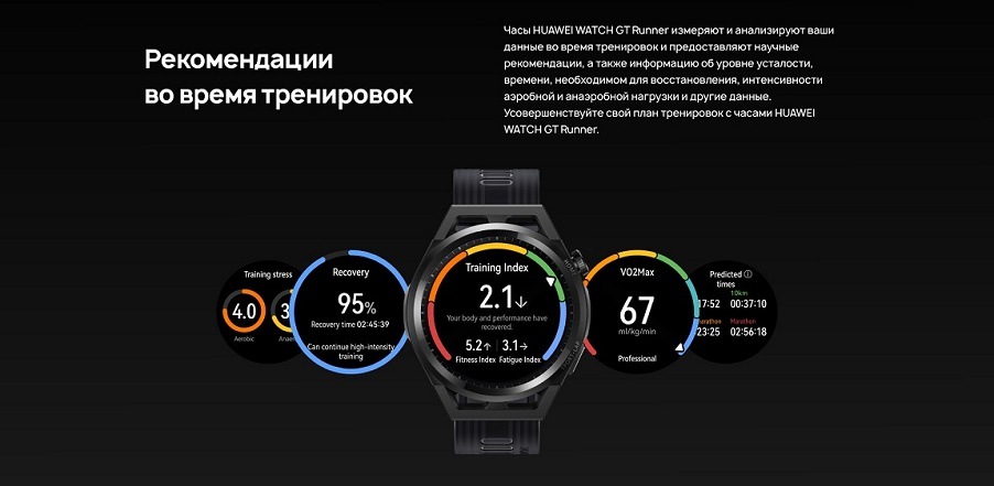 HUAWEI WATCH GT Runner Рекомендации во время тренировок