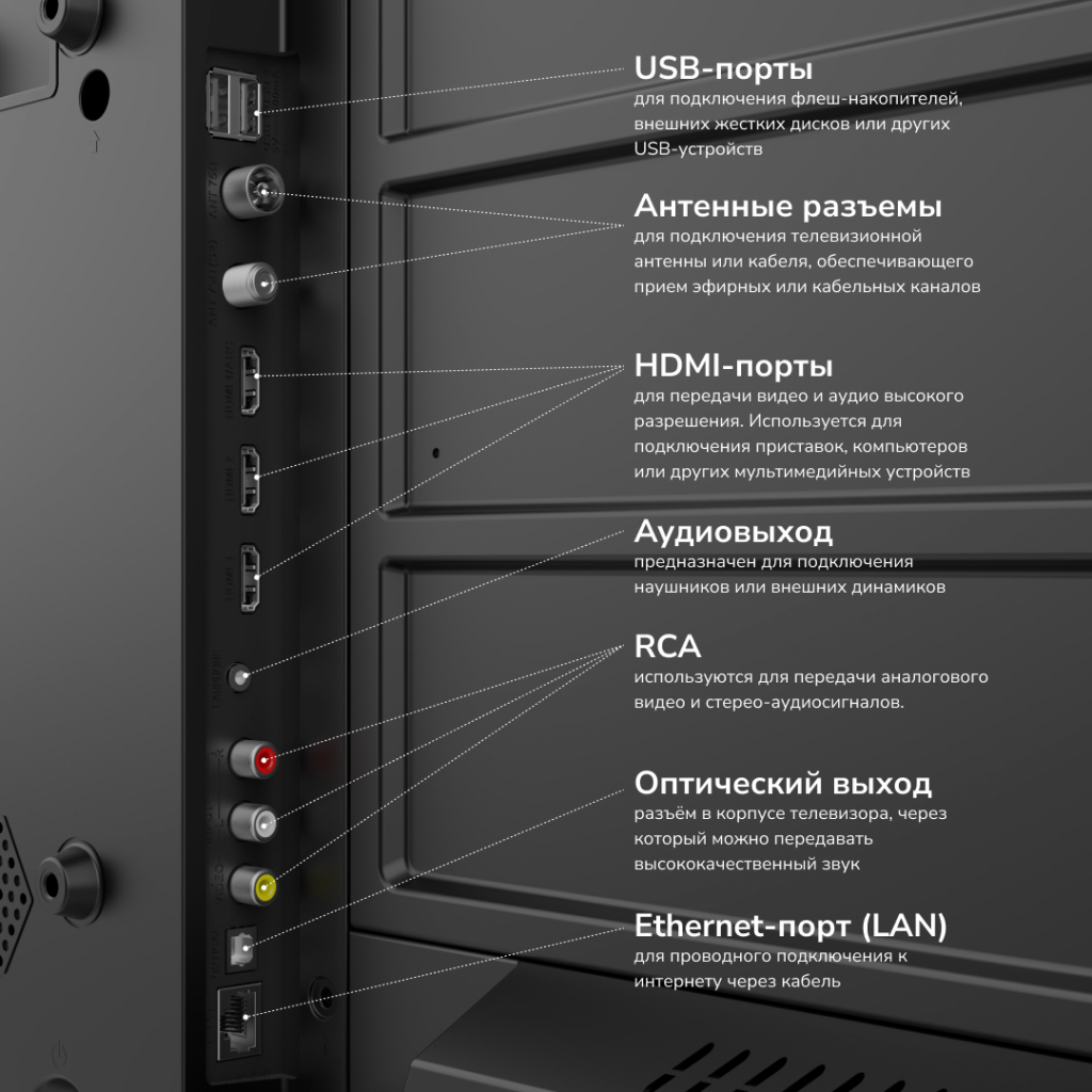 AKAI TA43BU500 Порты