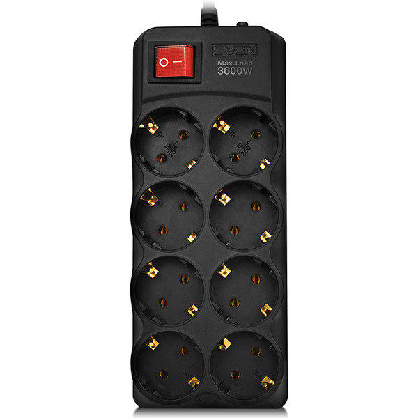 Сетевой фильтр SVEN SF-08-16 1,8 m (8 розеток) черный