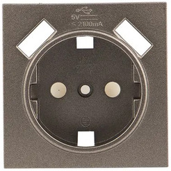 Лицевая панель розетки EKF Валенсия 1-местной 16А графит