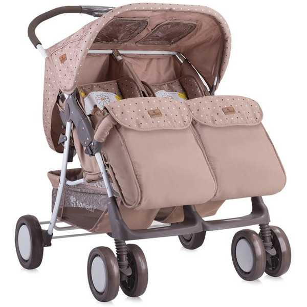 Коляска прогулочная «книга» Lorelli Twin with Summer Basket Beige Daisy Bears (10020071730)