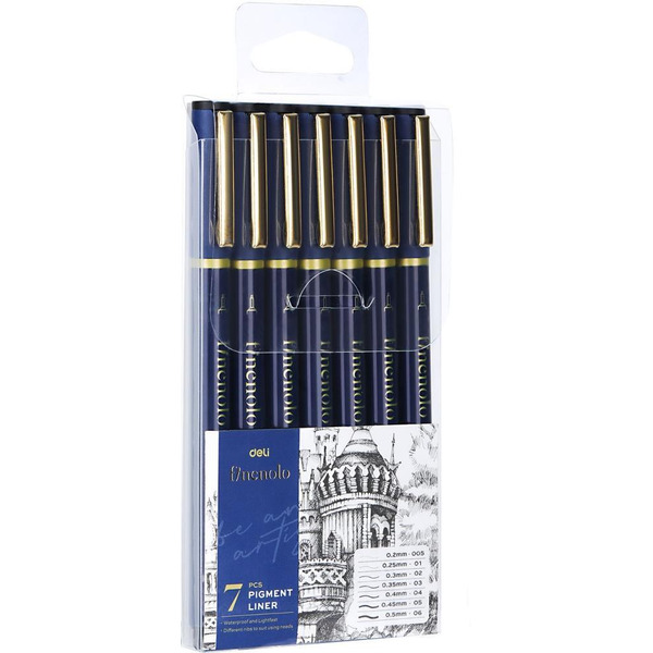 Набор ручек капиллярных DELI Q909